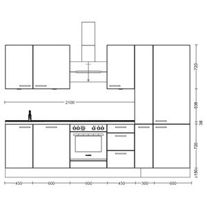 Küchenzeile High-Line Structura Kombi B Eiche Havanna Dekor - Breite: 300 cm - Ausrichtung rechts - Ohne Elektrogeräte