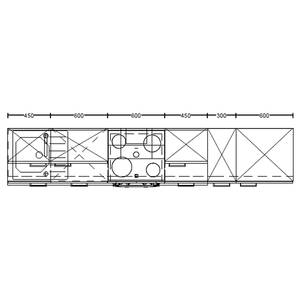 Küchenzeile High-Line Structura Kombi B Eiche Havanna Dekor - Breite: 300 cm - Ausrichtung rechts - Ohne Elektrogeräte