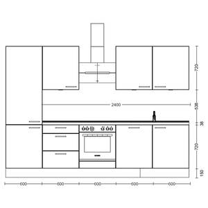 Küchenzeile High-Line Structura Kombi C Eiche Havanna Dekor - Breite: 300 cm - Ausrichtung links - Ohne Elektrogeräte