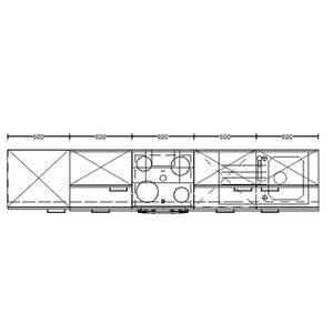 Küchenzeile High-Line Structura Kombi C Eiche Havanna Dekor - Breite: 300 cm - Ausrichtung links - Ohne Elektrogeräte