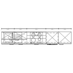 Küchenzeile High-Line Structura Kombi D Eiche Havanna Dekor - Breite: 330 cm - Ausrichtung rechts - Mit Elektrogeräten