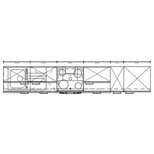 Küchenzeile High-Line Structura Kombi C Eiche Havanna Dekor - Breite: 330 cm - Ausrichtung rechts - Mit Elektrogeräten