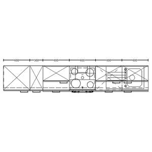 Küchenzeile High-Line Structura Kombi C Eiche Havanna Dekor - Breite: 330 cm - Ausrichtung links - Mit Elektrogeräten