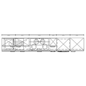 Küchenzeile High-Line Structura Kombi D Eiche Havanna Dekor - Breite: 360 cm - Ausrichtung rechts - Ohne Elektrogeräte