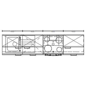 Küchenzeile High-Line Flash Kombi C Hochglanz Weiß - Breite: 240 cm - Ausrichtung rechts - Ohne Elektrogeräte