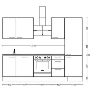 Küchenzeile High-Line Flash Kombi B Hochglanz Weiß - Breite: 270 cm - Ausrichtung rechts - Ohne Elektrogeräte