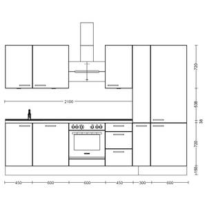 Küchenzeile High-Line Flash Kombi B Hochglanz Weiß - Breite: 300 cm - Ausrichtung rechts - Mit Elektrogeräten