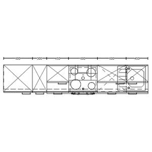 Küchenzeile High-Line Flash Kombi B Hochglanz Weiß - Breite: 300 cm - Ausrichtung links - Ohne Elektrogeräte