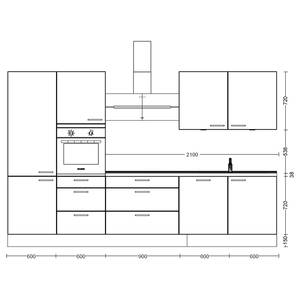 Küchenzeile High-Line Flash Kombi D Hochglanz Weiß - Breite: 330 cm - Ausrichtung links - Mit Elektrogeräten