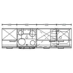 Küchenzeile High-Line Flash Kombi B Hochglanz Grau - Breite: 210 cm - Ausrichtung links - Mit Elektrogeräten