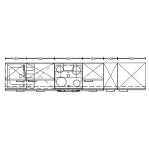 Küchenzeile High-Line Flash Kombi B Hochglanz Grau - Breite: 300 cm - Ausrichtung rechts - Ohne Elektrogeräte