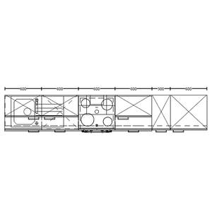 Küchenzeile High-Line Flash Kombi C Hochglanz Grau - Breite: 330 cm - Ausrichtung rechts - Ohne Elektrogeräte