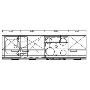 Küchenzeile High-Line Flash Kombi B Hellgrau - Breite: 210 cm - Ausrichtung rechts - Mit Elektrogeräten