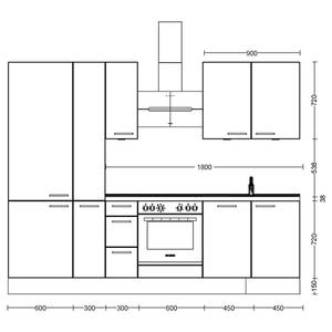 Küchenzeile High-Line Flash Kombi A Hellgrau - Breite: 270 cm - Ausrichtung links - Ohne Elektrogeräte