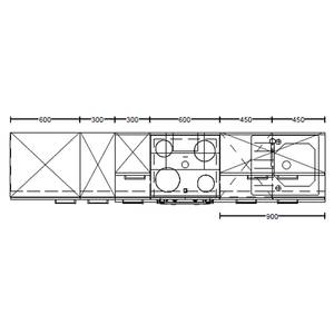 Küchenzeile High-Line Flash Kombi A Hellgrau - Breite: 270 cm - Ausrichtung links - Ohne Elektrogeräte