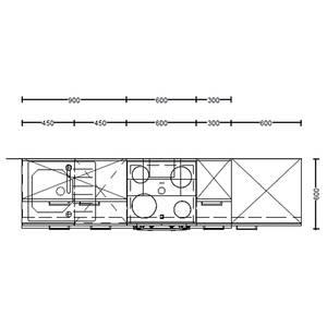 Küchenzeile High-Line Riva Kombi A Steingrau - Breite: 240 cm - Ausrichtung rechts - Ohne Elektrogeräte