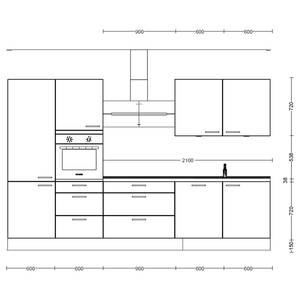 Küchenzeile High-Line Riva Kombi D Steingrau - Breite: 330 cm - Ausrichtung links - Ohne Elektrogeräte