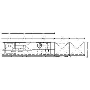 Küchenzeile High-Line Riva Kombi D Weißbeton Dekor - Breite: 330 cm - Ausrichtung rechts - Ohne Elektrogeräte