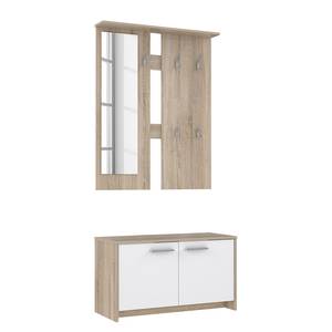 Compacte garderobe Varbla type B wit/Sonoma eikenhouten look