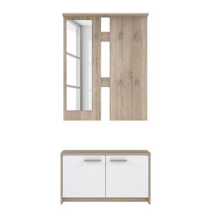 Compacte garderobe Varbla type B wit/Sonoma eikenhouten look