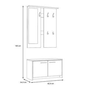 Ensemble d’entrée compact Varbla B Blanc / Imitation chêne Sonoma