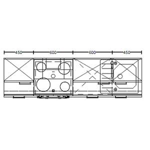 Küchenzeile High-Line Easytouch Kombi B Dunkelgrün - Breite: 210 cm - Ausrichtung links - Ohne Elektrogeräte