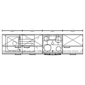 Küchenzeile High-Line Easytouch Kombi C Dunkelgrün - Breite: 240 cm - Ausrichtung rechts - Ohne Elektrogeräte