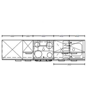 Küchenzeile High-Line Easytouch Kombi A Dunkelgrün - Breite: 240 cm - Ausrichtung links - Ohne Elektrogeräte