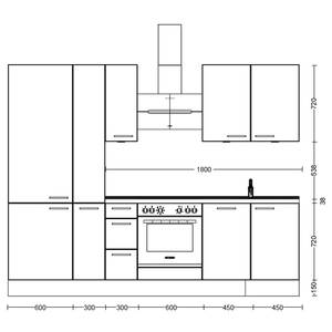 Küchenzeile High-Line Easytouch Kombi A Dunkelgrün - Breite: 270 cm - Ausrichtung links - Ohne Elektrogeräte