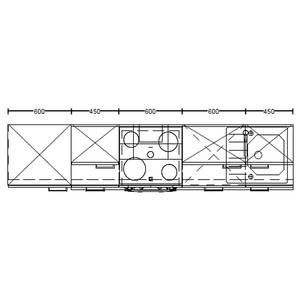 Küchenzeile High-Line Easytouch Kombi B Dunkelgrün - Breite: 270 cm - Ausrichtung links - Ohne Elektrogeräte