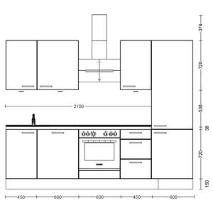 Küchenzeile High-Line Easytouch Kombi B Dunkelgrün - Breite: 270 cm - Ausrichtung rechts - Ohne Elektrogeräte