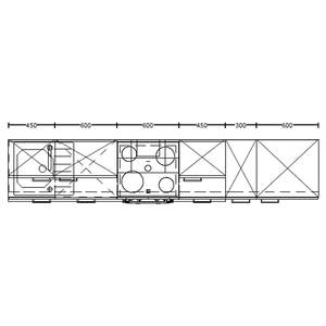 Küchenzeile High-Line Easytouch Kombi B Dunkelgrün - Breite: 300 cm - Ausrichtung rechts - Ohne Elektrogeräte