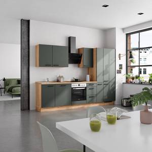 Küchenzeile High-Line Easytouch Kombi B Dunkelgrün - Breite: 300 cm - Ausrichtung rechts - Mit Elektrogeräten