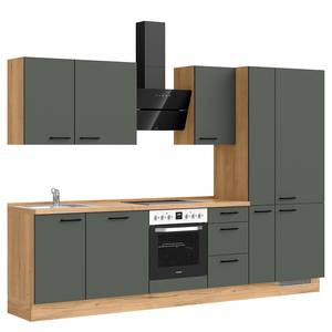 Küchenzeile High-Line Easytouch Kombi B Dunkelgrün - Breite: 300 cm - Ausrichtung rechts - Mit Elektrogeräten