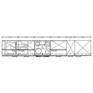 Küchenzeile High-Line Easytouch Kombi C Dunkelgrün - Breite: 330 cm - Ausrichtung rechts - Ohne Elektrogeräte