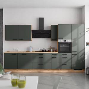 Küchenzeile High-Line Easytouch Kombi D Dunkelgrün - Breite: 360 cm - Ausrichtung rechts - Ohne Elektrogeräte