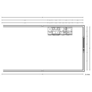 Küchenzeile High-Line Easytouch Kombi A Dunkelblau - Breite: 180 cm - Ausrichtung links - Ohne Elektrogeräte