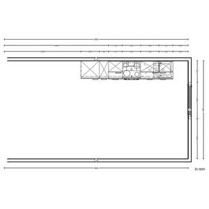 Küchenzeile High-Line Easytouch Kombi B Dunkelblau - Breite: 300 cm - Ausrichtung links - Ohne Elektrogeräte