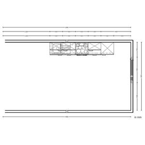 Küchenzeile High-Line Easytouch Kombi C Dunkelblau - Breite: 300 cm - Ausrichtung rechts - Ohne Elektrogeräte