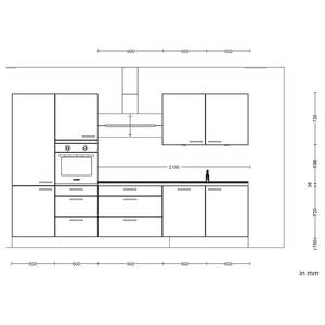 Küchenzeile High-Line Easytouch Kombi D Dunkelblau - Breite: 330 cm - Ausrichtung links - Ohne Elektrogeräte