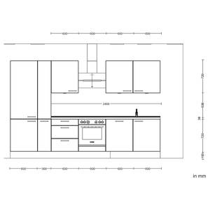 Küchenzeile High-Line Easytouch Kombi C Dunkelblau - Breite: 330 cm - Ausrichtung links - Ohne Elektrogeräte