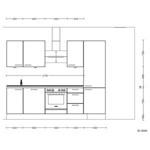 Küchenzeile High-Line Easytouch Kombi B Dunkelrot - Breite: 270 cm - Ausrichtung rechts - Ohne Elektrogeräte