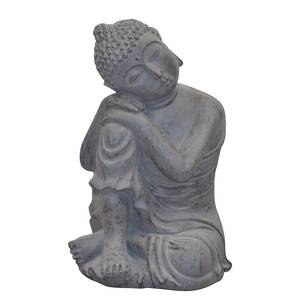 Standdekoration Sitzender Buddha Polyresin - Grau