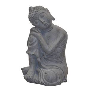 Standdekoration Sitzender Buddha Polyresin - Grau