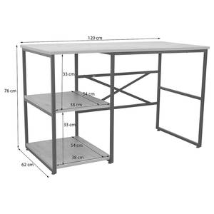 Bureau Bottom Bay verwerkt hout - zwart/eikenhouten look