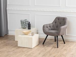 Loungefauteuil Woltu textielmix/ijzer - grijs/zwart