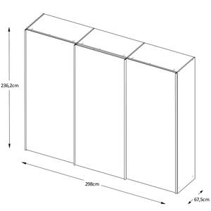 Armadio ante scorrevoli Sinfonie Plus D Grafite - 298 x 240 cm - Optimum - Grigio