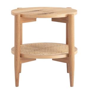 Beistelltisch Legga Echtholzfurnier / Rattan - Asteiche / Beige