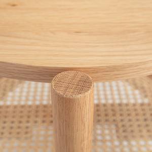 Tavolino Legga Impiallacciatura in vero legno / Rattan - Rovere nodato / Beige