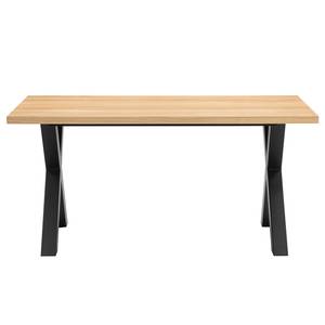 Eettafel Legga type D fineer van echt hout/metaal - Eik - Breedte: 160 cm